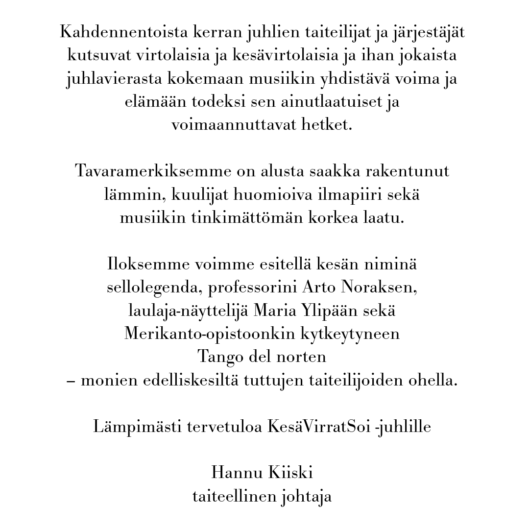 Hannu Kiiski taiteellisen johtajan sanat 2026 width=